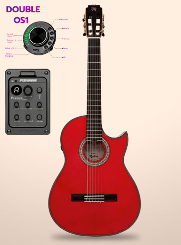 guitarra modesto malla rubia cut roja